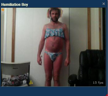 This loser loves to be humiliated on cam so much that he put on this lovely outfit.